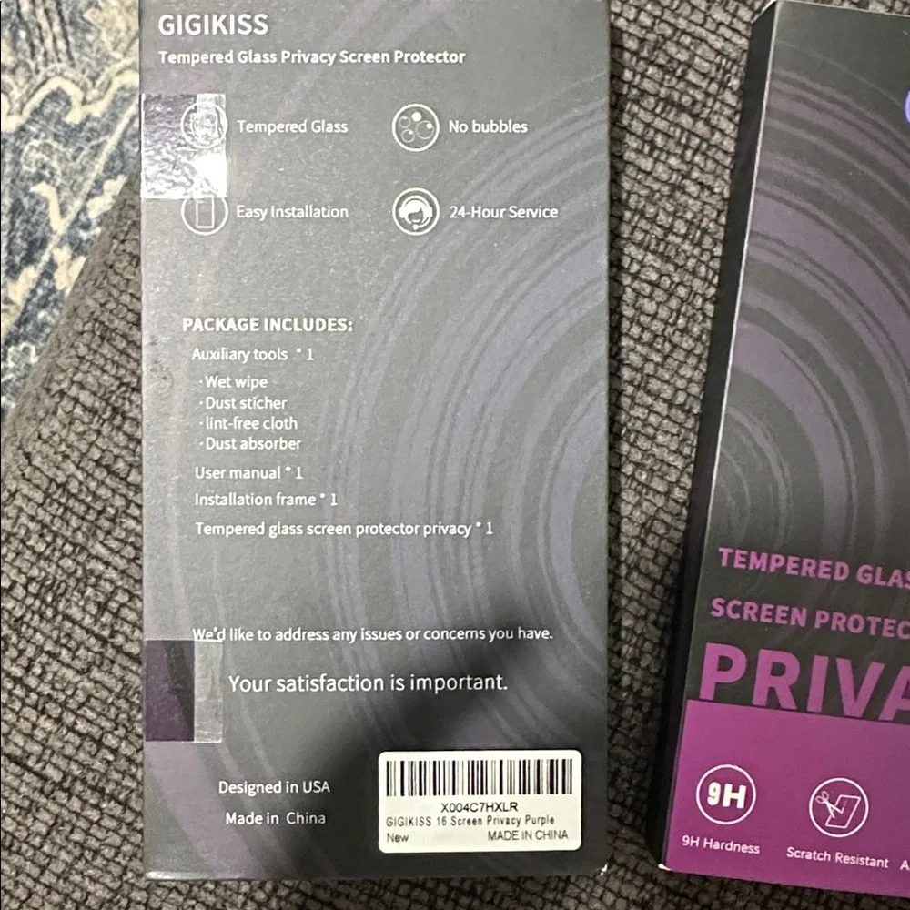 GIGIKISS Privacy Screen Protector - purple. 6.1 in set of 2